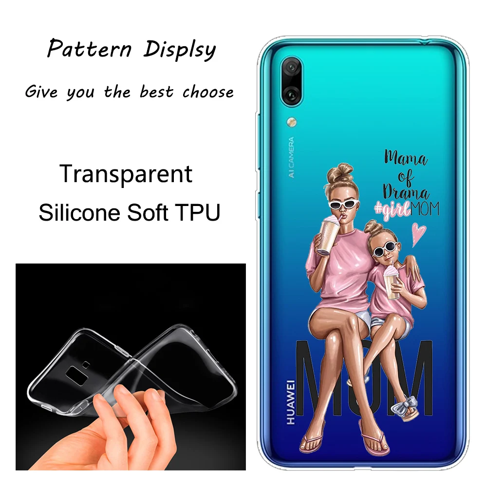 Прозрачный мягкий чехол для мамы, девочки и мальчика для huawei mate 10 20 Lite Pro Enjoy 8 9E Y6 Pro Y5 Y7 Pro Y9 - Цвет: 011