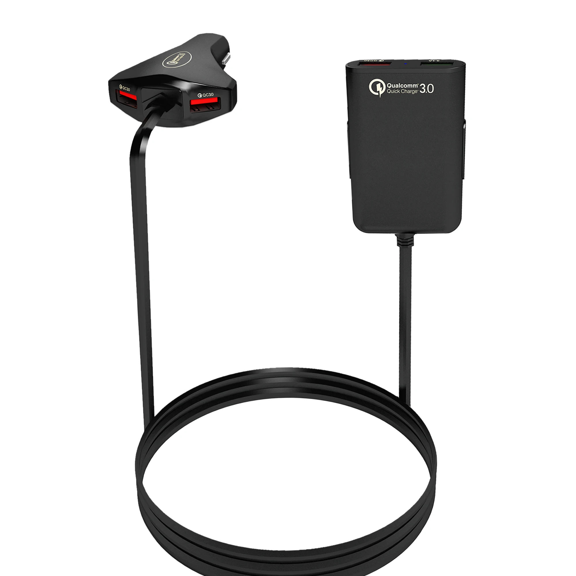 4 порта Быстрая зарядка 3 0 + 3.1A 1.8A USB Автомобильное зарядное устройство