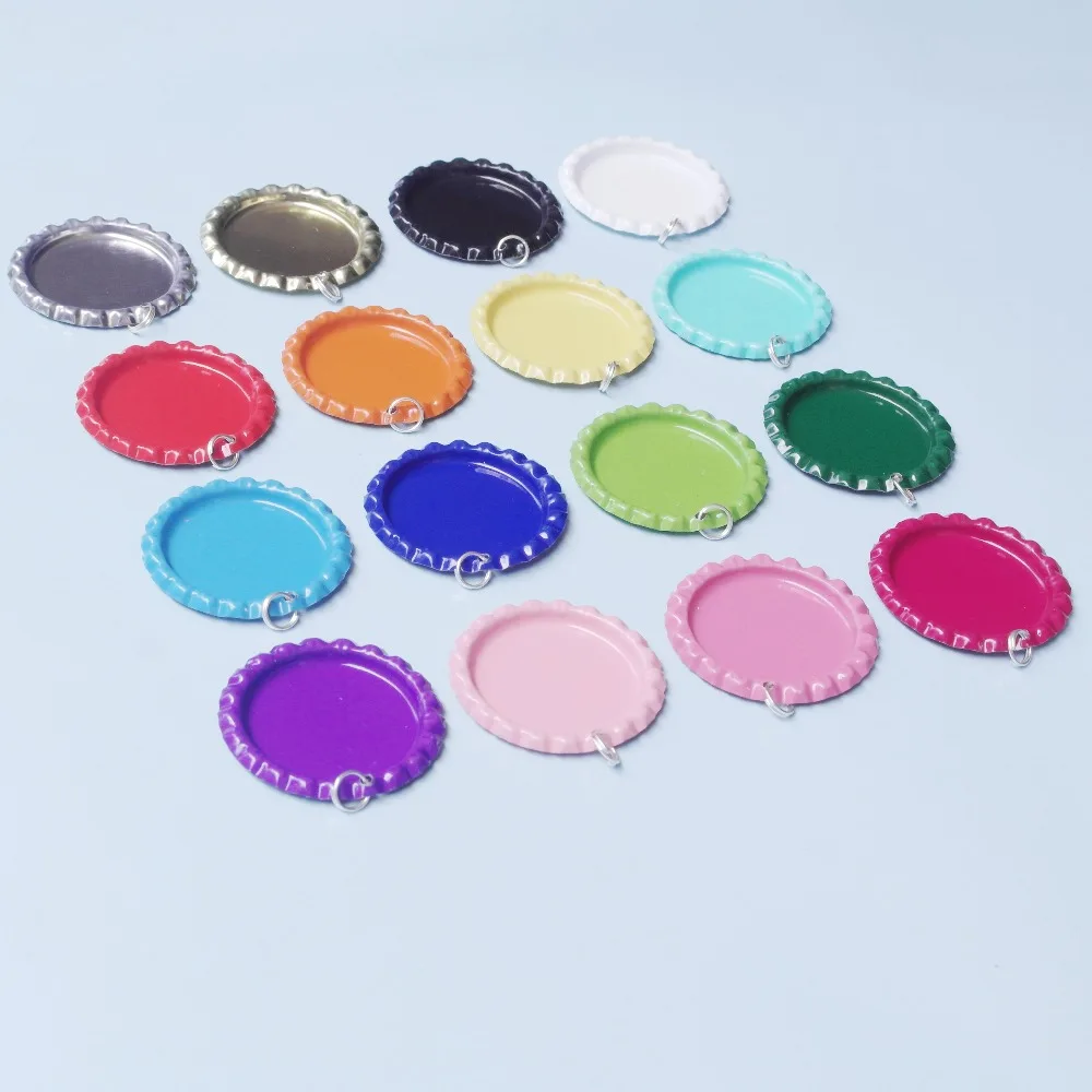 16 шт. 1 ''Двусторонняя цветная плоская Бутылочная крышка с разделенными