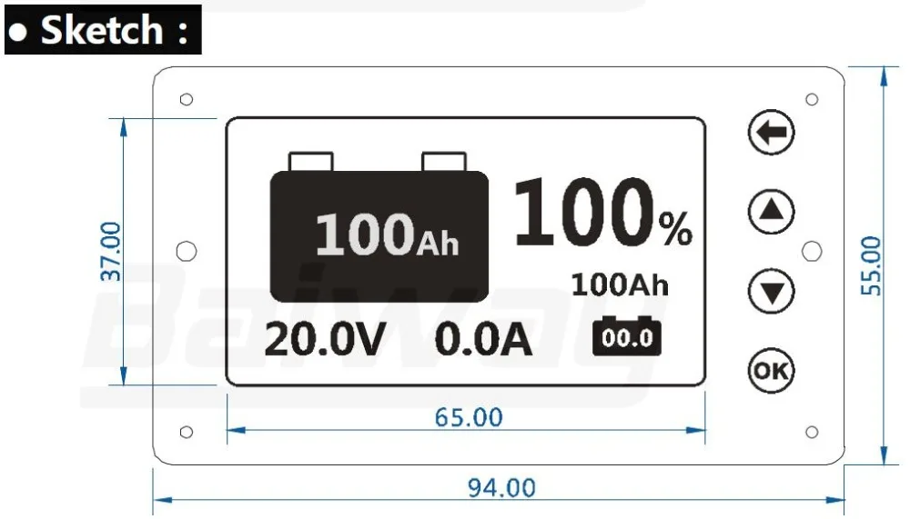 100V 350A свинцово кислотная литий Батарея Ёмкость тестер Напряжение ток Дисплей