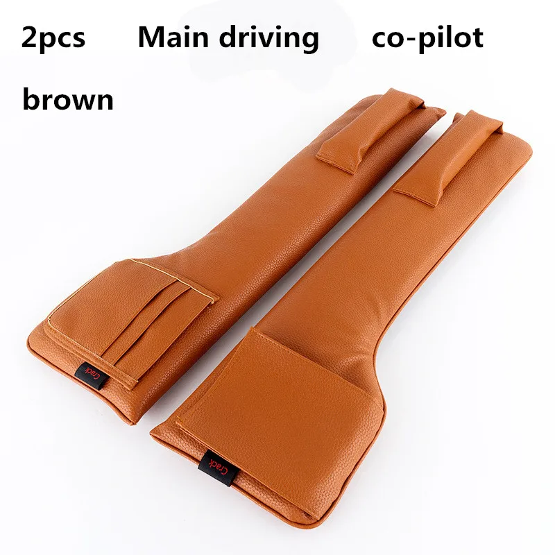 2pcs brown Обновленные карманы для автомобильных сидений из искусственной кожи, автомобильные сиденья с защитой от утечки, мягкая подкладка, держатель для телефона, держатель для карт, сумки для хранения, органайзеры - Название цвета: 2pcs brown