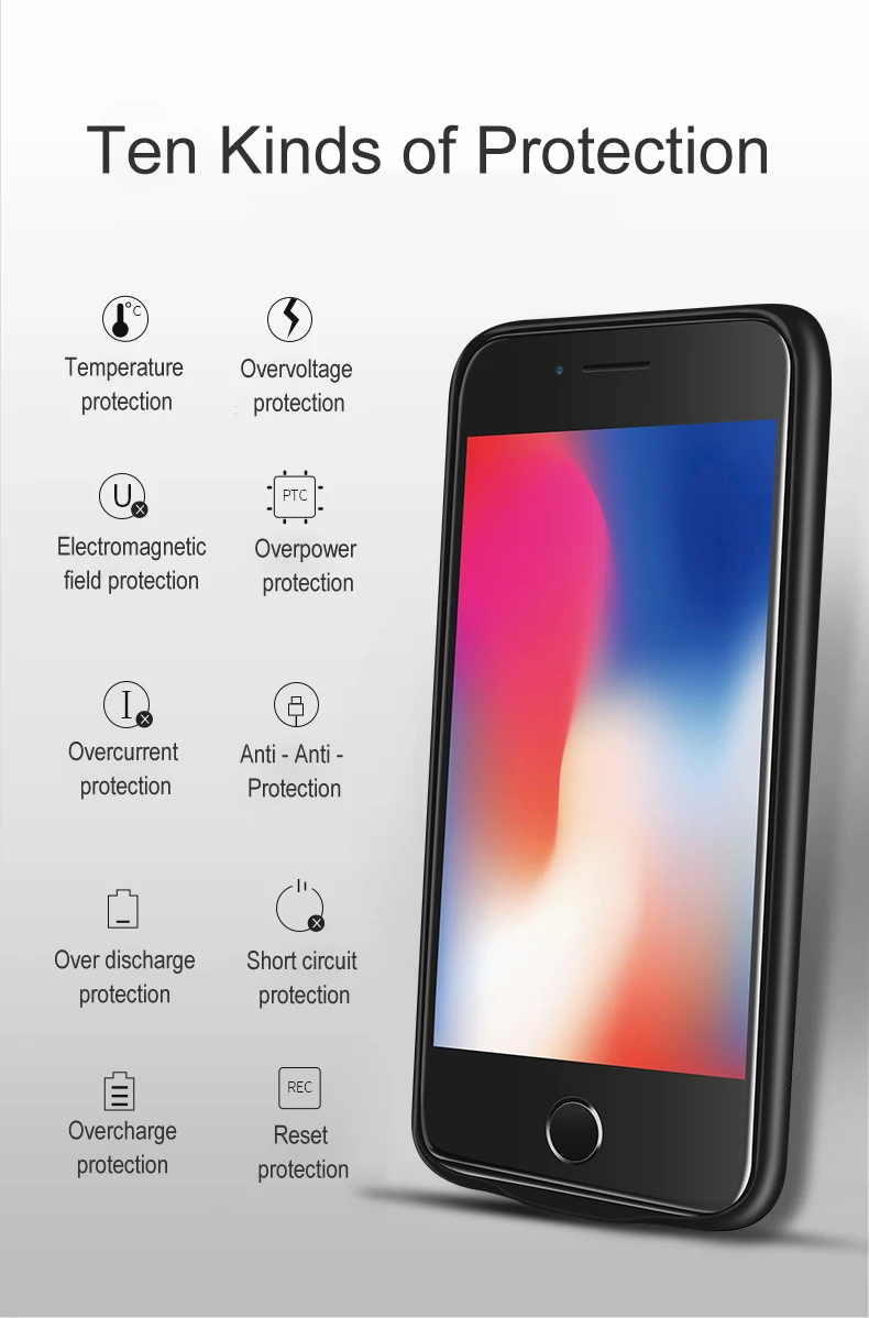 Joyroom чехол для зарядного устройства для iPhone 7 8 Внешний аккумулятор чехол для iPhone 7 Plus 8 Plus с аудио наушниками