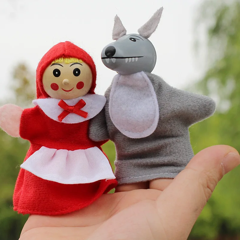 Высококачественная 4 шт. маленькая красная шапочка пальчиковые куклы