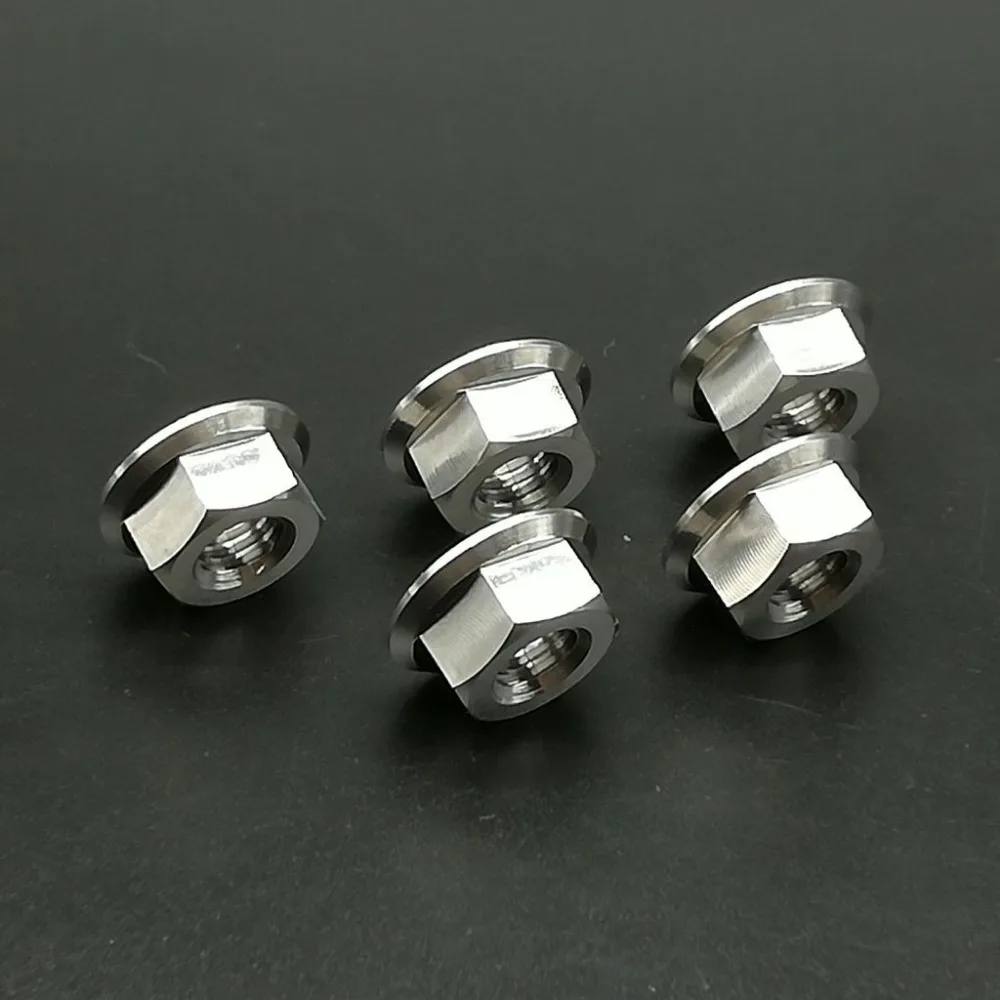 5 шт. M8x1.25mm шаг Титан Ti гайки Звездочка для мотоцикла гайка фланца Gr5 DIN 6923 |