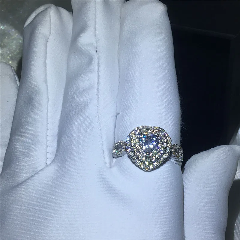 Обручальные кольца в форме сердца обручальные для мужчин и женщин AAAAA циркон cz