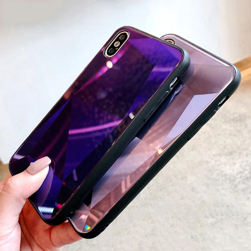 GlamPhoneCase Новый закаленный стеклянный Телефон чехол для iPhone 7 8 чехлов защитный 6 6s