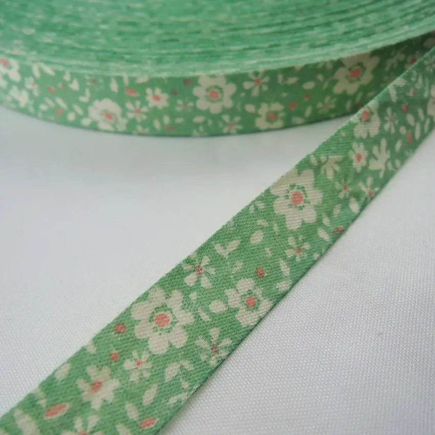 Green flower 17 видов стилей 5/" 15 мм хлопок ленты DIY тесьма ленты для шитья и упаковки аксессуары ткань тканевые ленты 20 ярдов - Цвет: Green flower