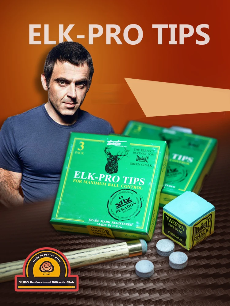 Ronnie O'Sullivan Hard ELK-PRO Tips Professional Pool Cue Stick Billiards Accessories 10mm High Quality moistureproof Optimal