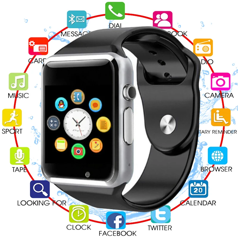 2018 Топ A1 наручные часы Bluetooth умные Спорт Шагомер с SIM Камера для Android смартфон