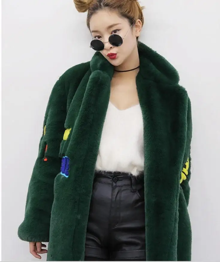 Chaqueta Cuero Mujeroft имитация кроличьего меха женская одежда верхняя Mujer зима осень