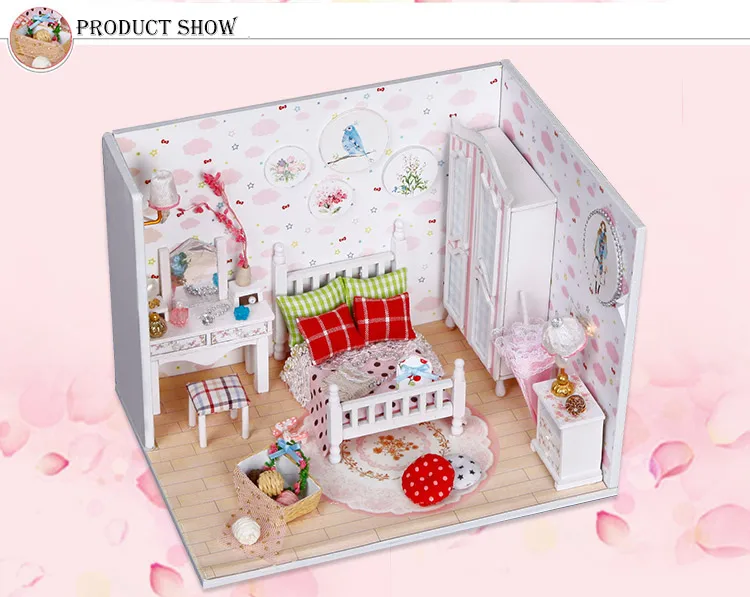 Кукольный дом Миниатюрный Кукольный Домик DIY Handmand сборка мини-комнатный дом модель здания кукольные домики мебель игрушка для детей подарок