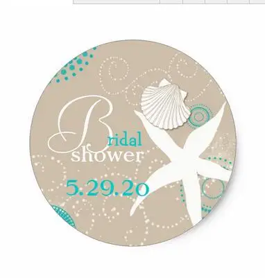 

1.5inch Summer Celebration Beach Bridal Shower Stickers