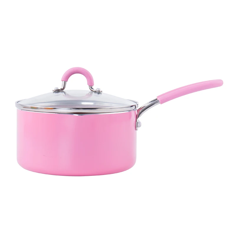 

Justcook Non-Stick Sauce Breakfast Soup Heating Pans 16CM Dazzle Color Milk Pan General Use for Gas and Induction Cooker