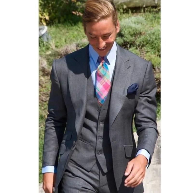 TPSAADE серый мужской блейзер с одной пряжкой платье жениха 2020 Новый свадебный