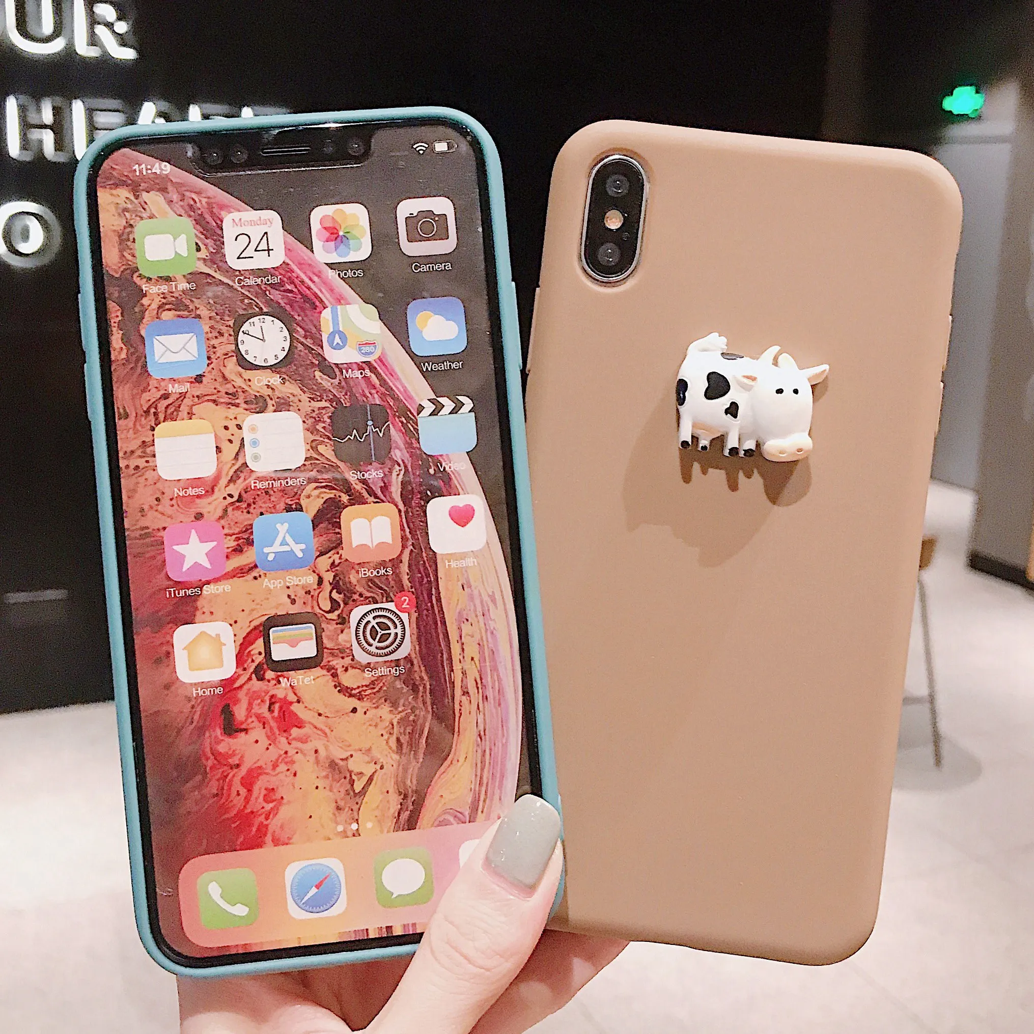 3D чехол для телефона с рисунком коровы iPhone 6 6S 7 8 Plus силиконовый XS Max X XR Fundas Etui |