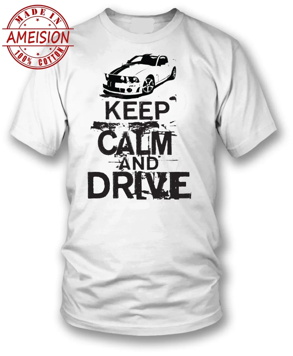 2019 Новая мужская футболка американская мышечная машина Mustang Keep Calm с надписью на