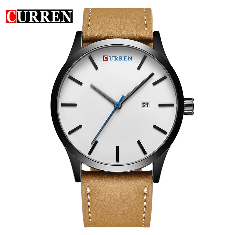 CURREN лучший бренд Роскошные Кварцевые часы мужские деловые повседневные Черные
