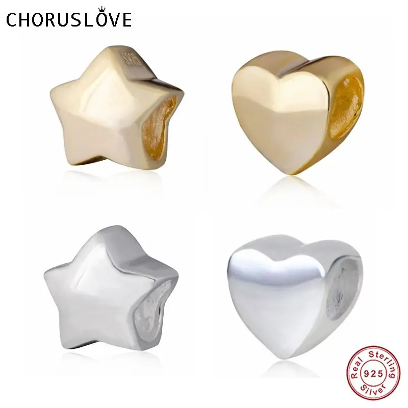 Подлинные подвески бусины с пятиконечной звездой и сердцем от Choruslove подходят для