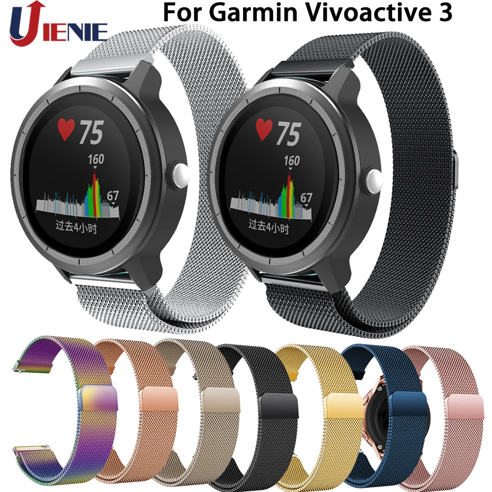 Для Garmin Vivoactive 3 ремешок для часов 20 мм ремешок для Huami Amazfit Youth/GTR 42 мм Смарт-часы из нержавеющей стали Миланский Браслет