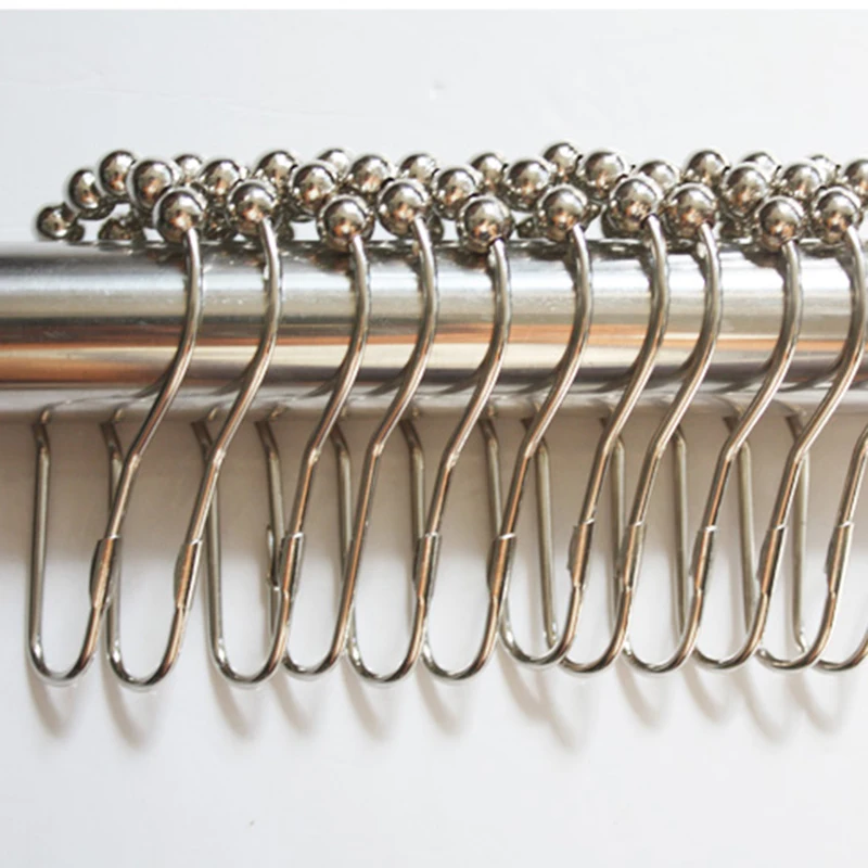 12 шт./компл. кольца для душевой занавески полированный никелевый шарик 5
