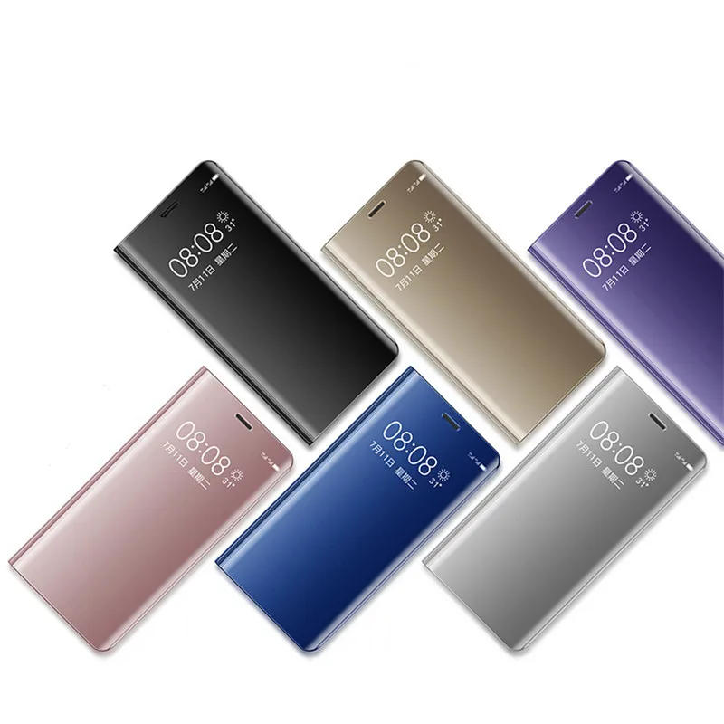 Зеркальные кожаные флип Чехлы для Huawei Mate 10 9 Pro 8 Coque P9 P10 Plus P20 прозрачный умный