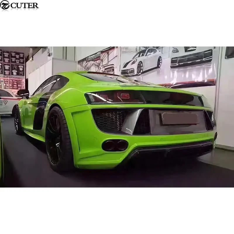 R8 FRP Неокрашенный передний бампер заднего бампера боковая юбка передняя гриль