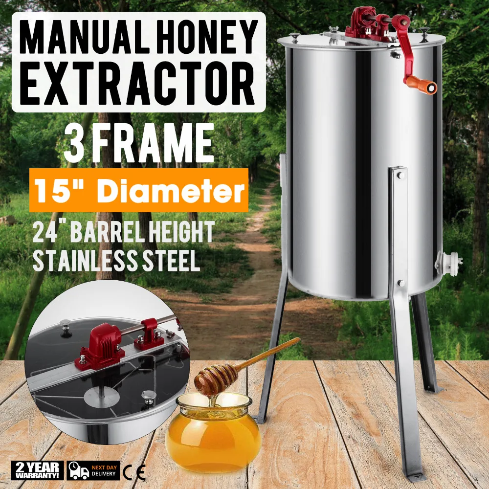 3 рама из нержавеющей стали ручной пчеловодства мед экстрактор|beekeeping sale|beekeeping