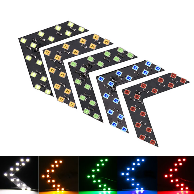 

20pcs Car Stylingr Auto Rear View Mirror Arrow Panel Indicator Turn Signal Light 14SMD White Yellow Red Blue Green