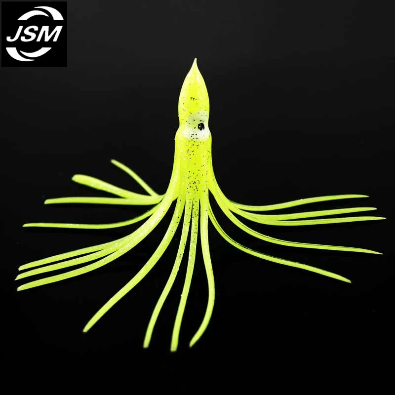 JSM 24 шт. 9 см мягкие приманки осьминог для джиггинга смешанные цвета светящиеся