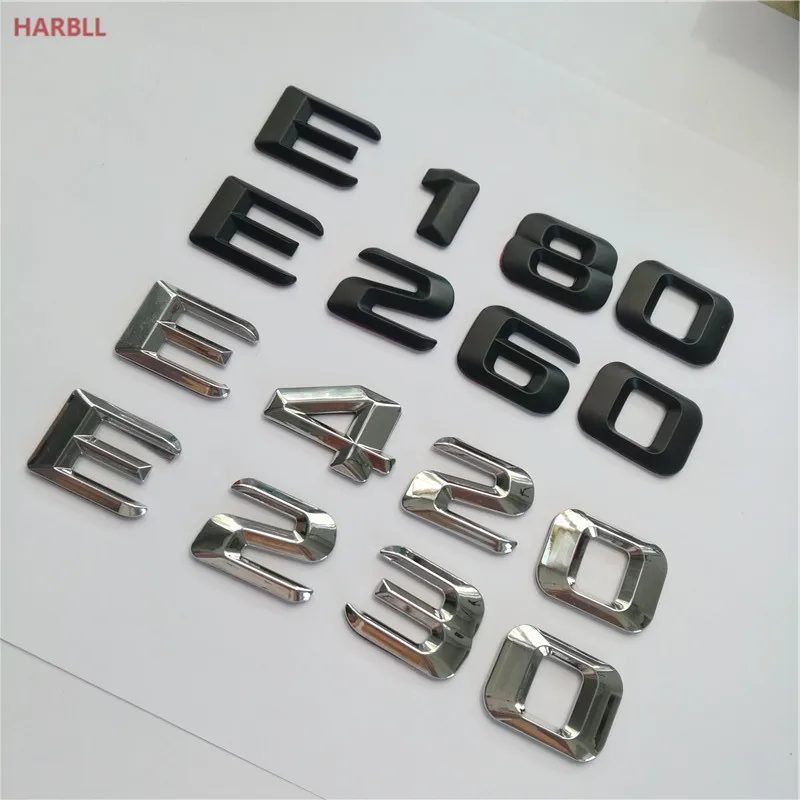 Для Mercedes Benz E Class E180 E200 E220 E260 E320 E350 хромированные буквы с цифрами эмблема на