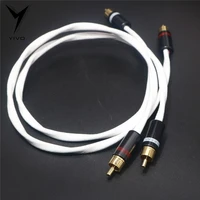 1 pair rca to rca hi end ofc pure copper plated silver 6mm headphone extension wire cord aux 2rca to 2rca audio cable