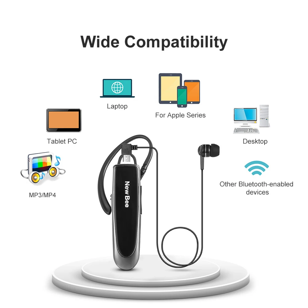 Bluetooth гарнитура наушники мини беспроводная 5 0 ушные крючки 3D стерео