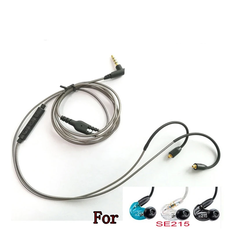 Кабель для наушников Shure SE215 SE315 SE535 SE846 шнур с микрофоном и регулятором громкости