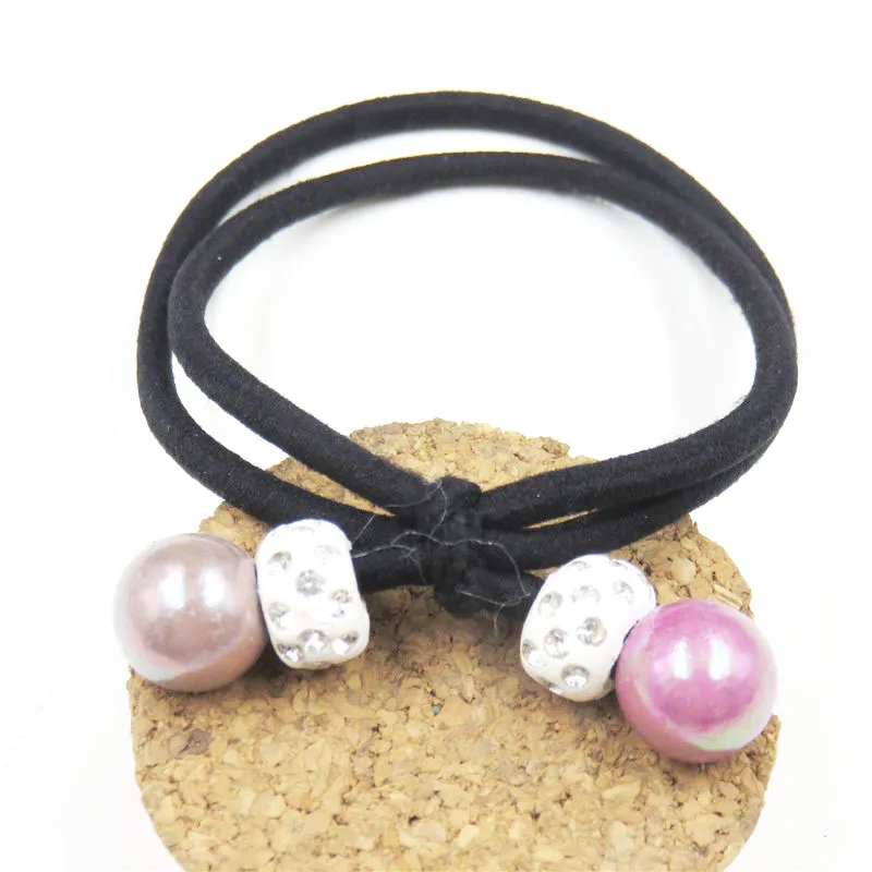 1PCS 2 Purple Balls Elastic Hair Bands For Girls Bohemian Headband Scrunchy Korean Fashion Kids Accessories Women 2018 |
