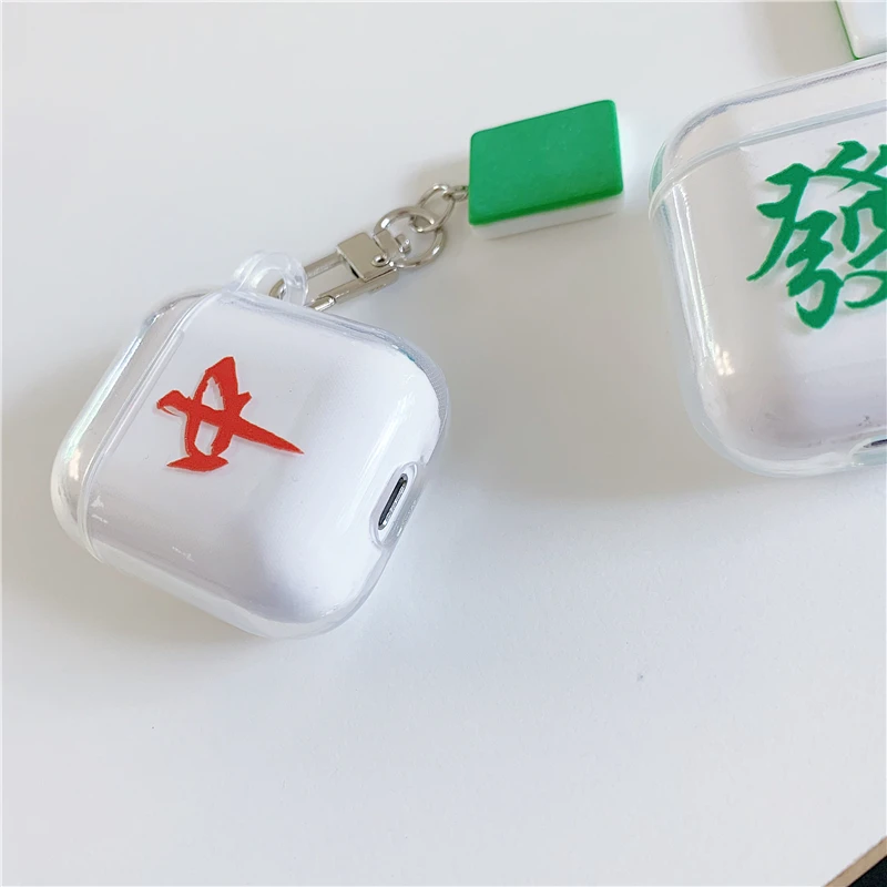Популярный китайский чехол с рисунком Маджонга, Bluetooth, беспроводной Чехол для наушников для Apple Airpods 2 1, мягкий прозрачный чехол из ТПУ, чехол для наушников