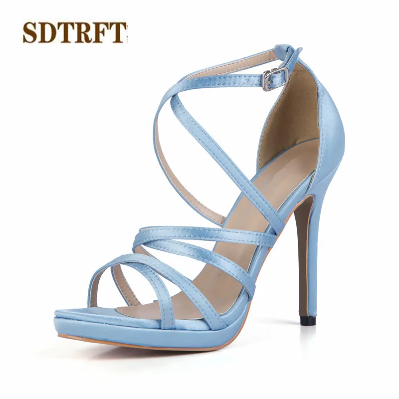 SDTRFT/zapatos mujer Летние пикантные босоножки на шпильке 12 см Вечерняя Обувь с открытым