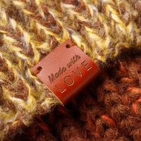 handmade with love labels leather tags personalized tags knit labels custom name handmade custom design pb1509