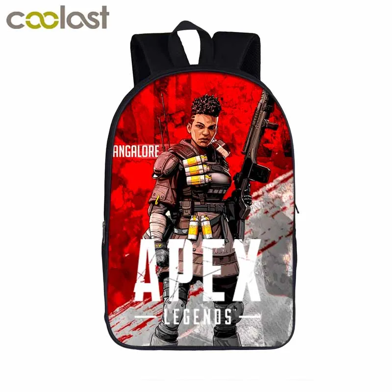 Рюкзак Apex Legends для подростков мальчиков и девочек; детские школьные сумки; Gibraltar Bloodhound; рюкзак с рисунком героя; детская сумка для книг; подарок - Цвет: 16apexlegends07