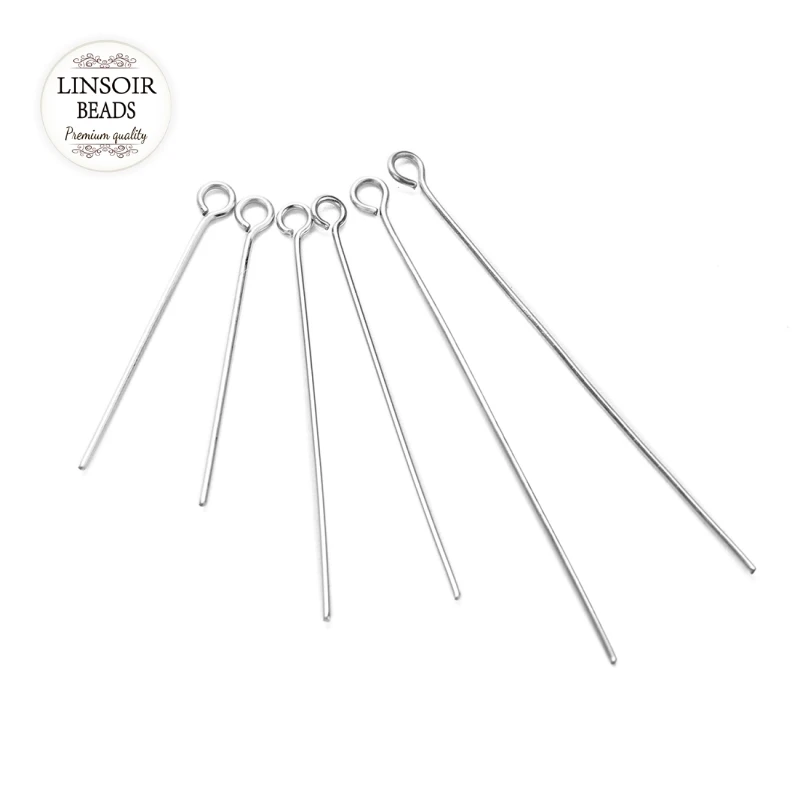 Wholesale 100pcs/lot Length 20 25 30 40 50 70mm Silver Stainless Steel Hole Head Pins For Diy Jewelry Making pins Findings | Украшения и