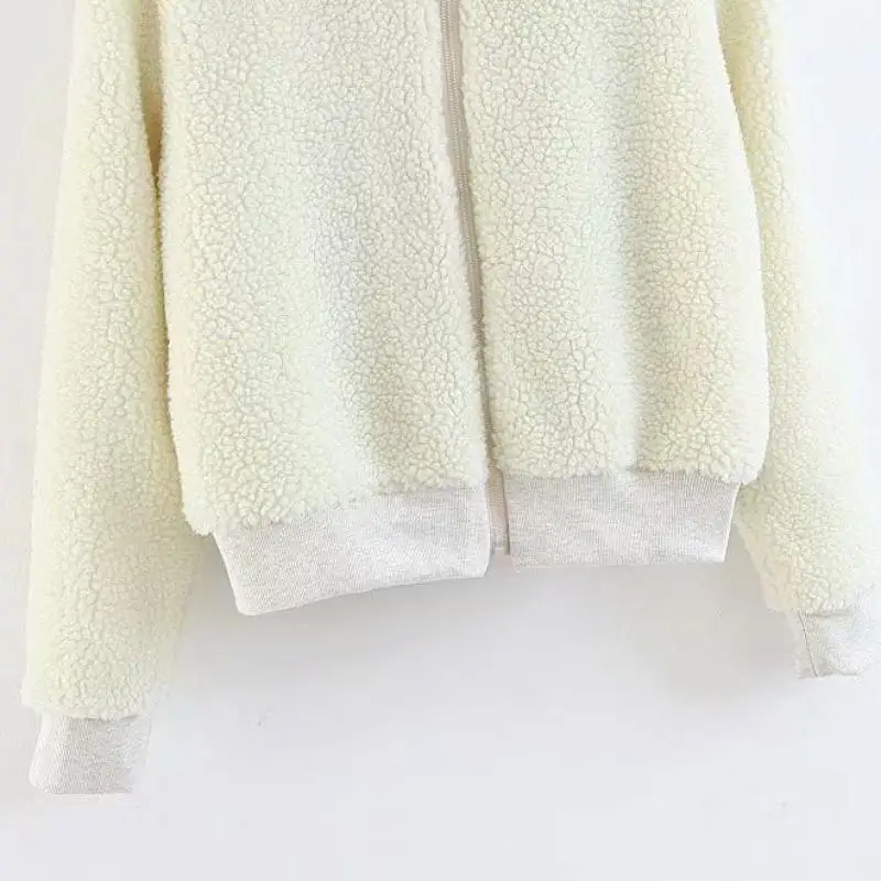 Женское пальто из искусственного меха ягненка куртка 2019 Весна черный белый