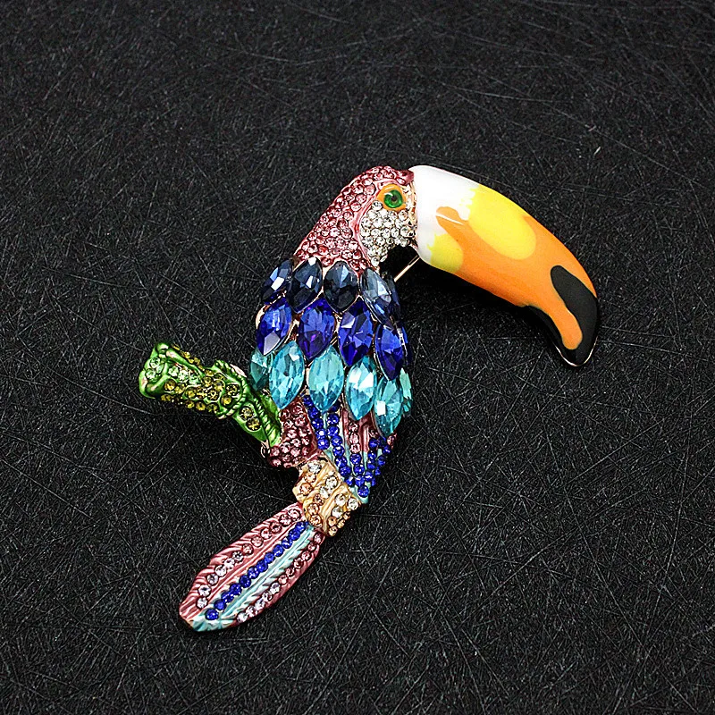 Модная ручная работа большой рот попугаи птицы шарф с пряжкой Женские аксессуары