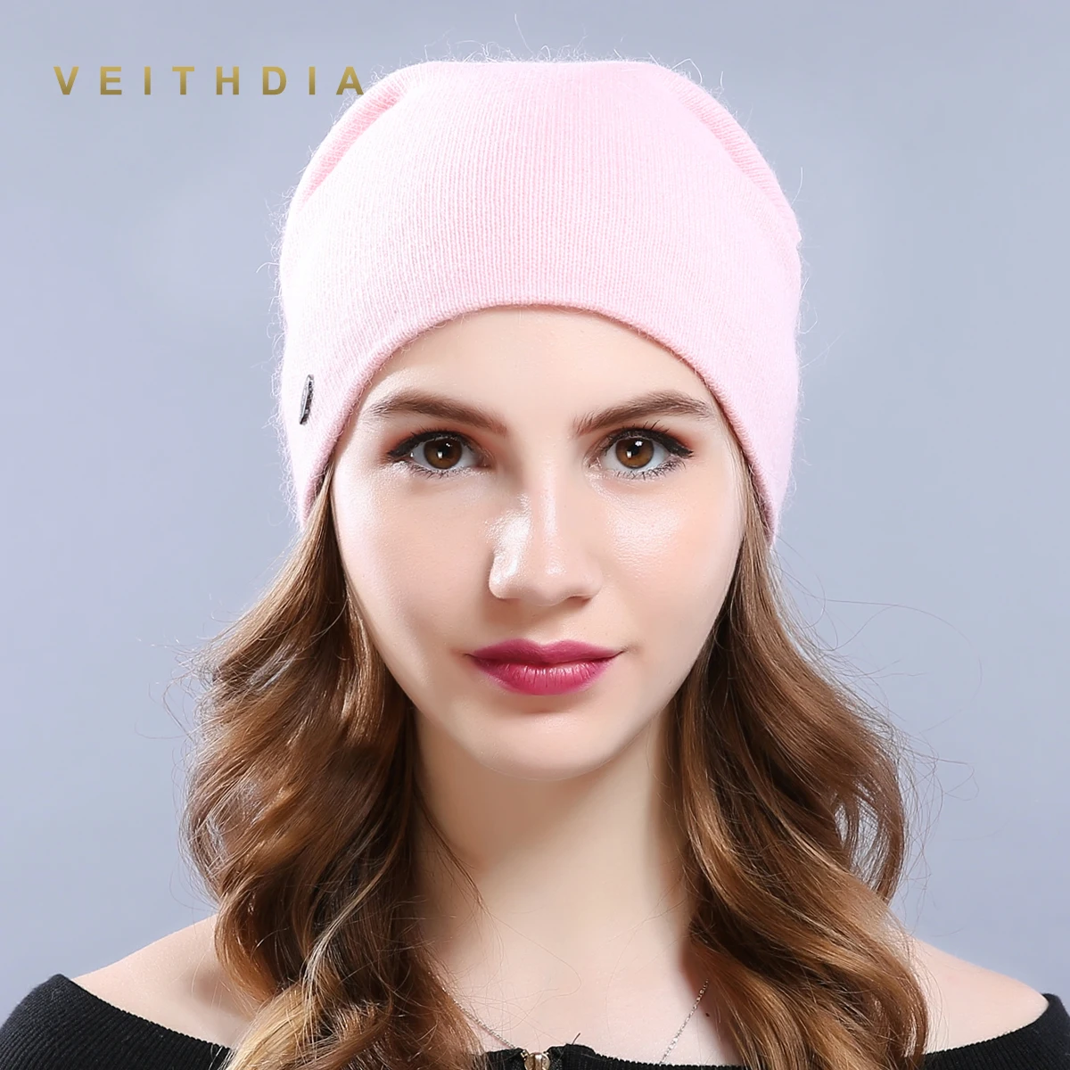 Женские шерстяные шапки VEITHDIA повседневные плотные однотонные вязаные для
