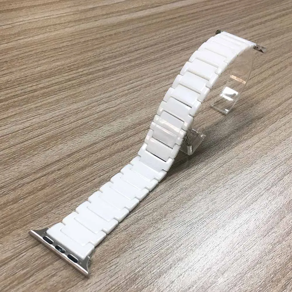 Черный/белый керамический ремешок для Apple Watch SE Band Series 6 5 4 3 2 Браслет 40 мм 44 38 42