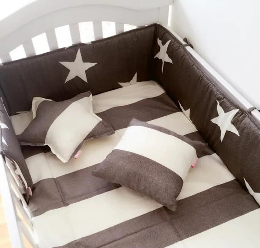 200*28 CM Baby Bed Bumper One Piece Anti-collision Cotton Prints Cot Infant Filling Bedding | Мать и ребенок