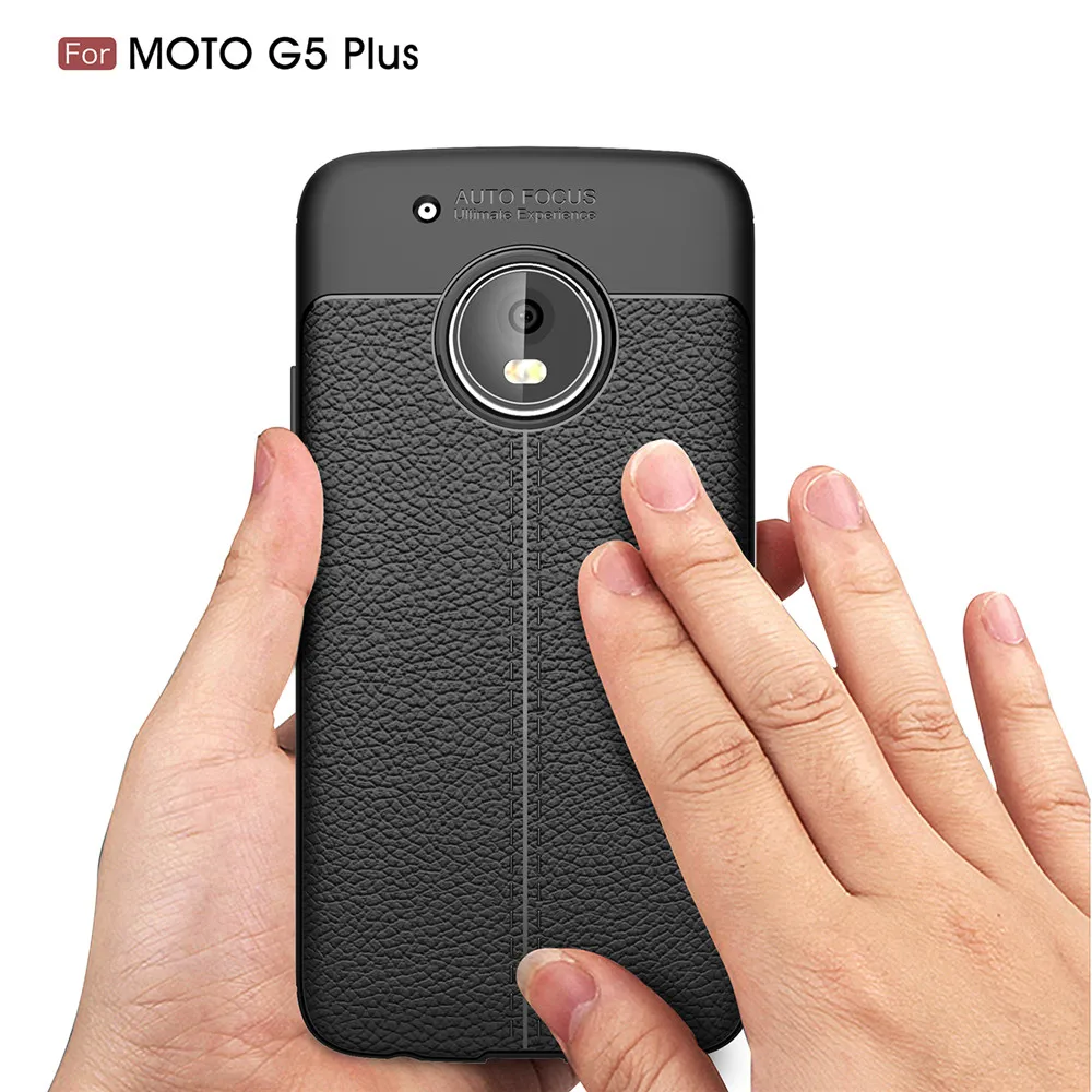 Мягкий матовый чехол с текстурой личи для Motorola Moto G5 противоударный деловой Plus Fundas