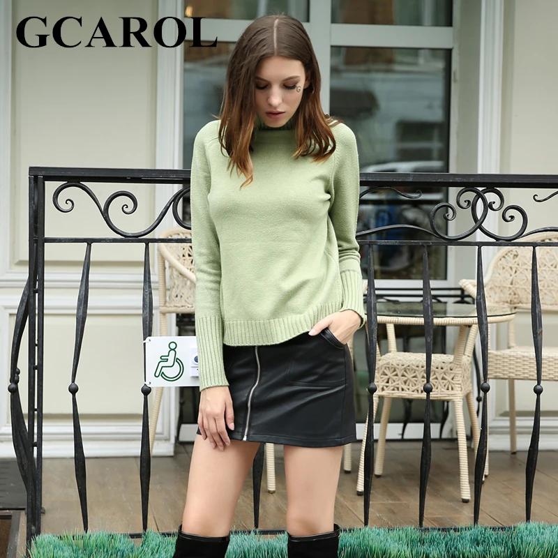 GCAROL Новое поступление Осень-зима толстый женский свитер с высоким воротником