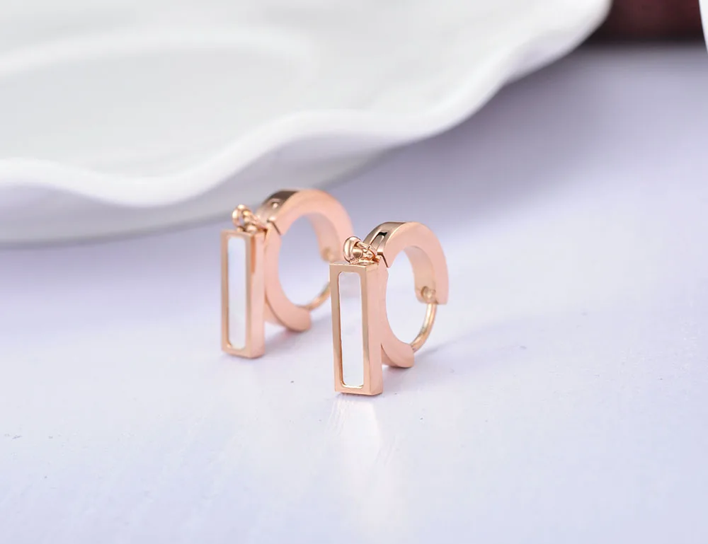 Женские серьги кольца из титановой стали цвета розового золота|hoop earrings for women|fashion