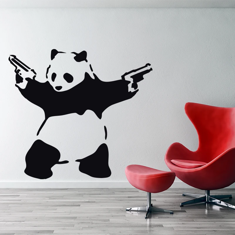 

BANKSY PANDA WALL STICKER Home Decor Street Art Vinyl Car Windows Decals Stencil Graffiti Loptop Decals house decoration