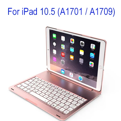 Чехол для iPad Pro 11 Клавиатура ноутбук флип-стиль Цветной подсветкой Bluetooth 4,0 клавиатура для iPad 11 10,5 чехол для планшета - Цвет: Rose Gold For 10.5 I