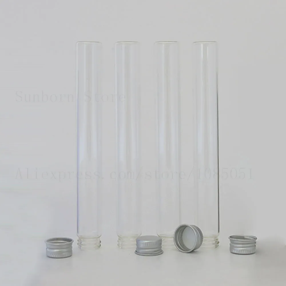Пустые прозрачные стеклянные трубки с винтовым горлышком, 30 шт., прозрачные стеклянные бутылки с алюминиевой крышкой, 45 мл, косметические ис... от AliExpress RU&CIS NEW